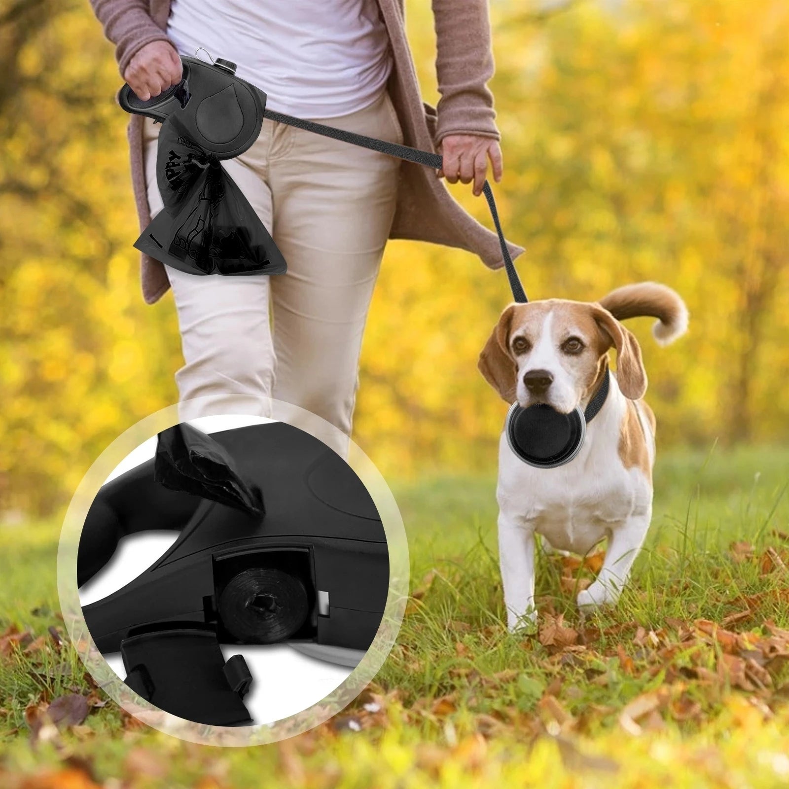 Correa 3 en 1 para Perros: Agua, Bolsas y Paseo en un Solo Accesorio