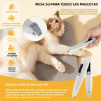 Recortador de Pelo para Patas de Mascotas con Luz LED