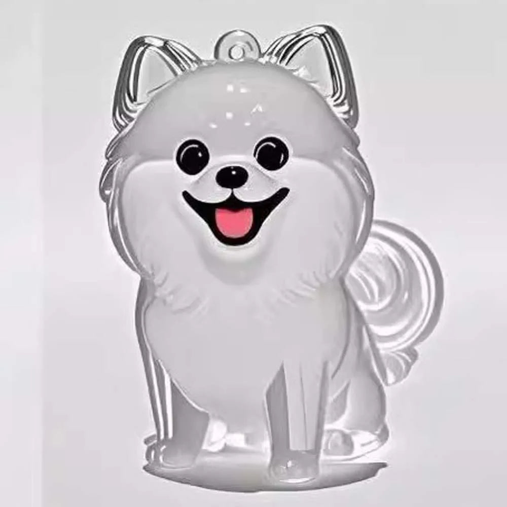 Llavero Transparente para Guardar Pelo de Mascota con Diseño de Perrito