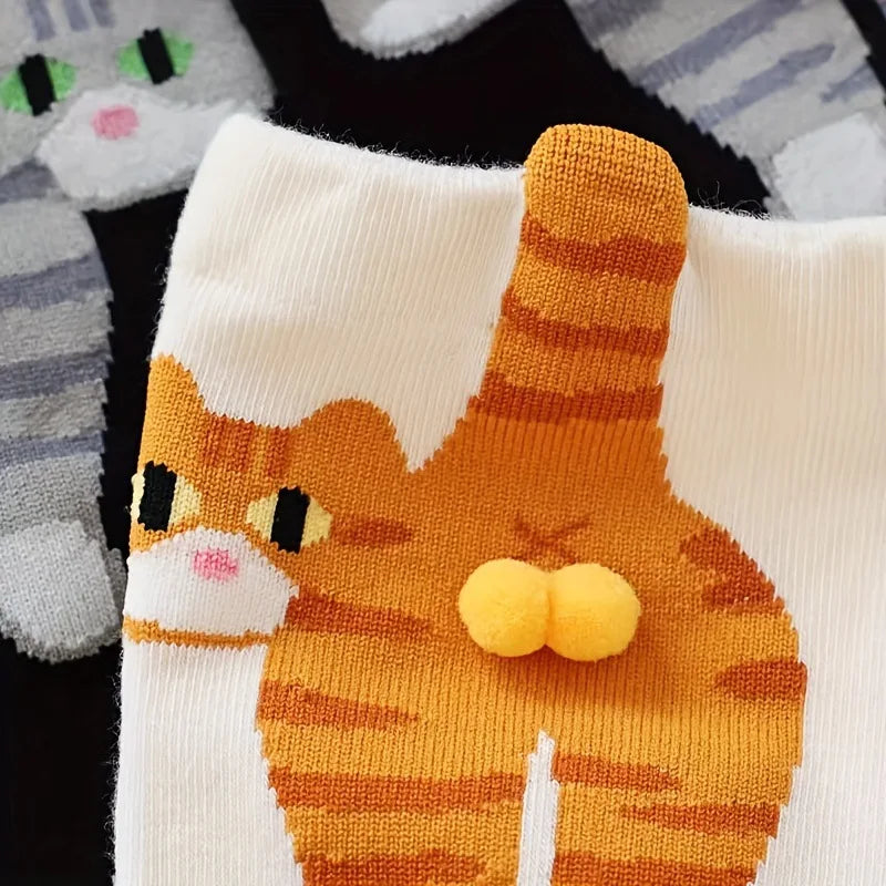 Calcetines Divertidos de Gato en 3D