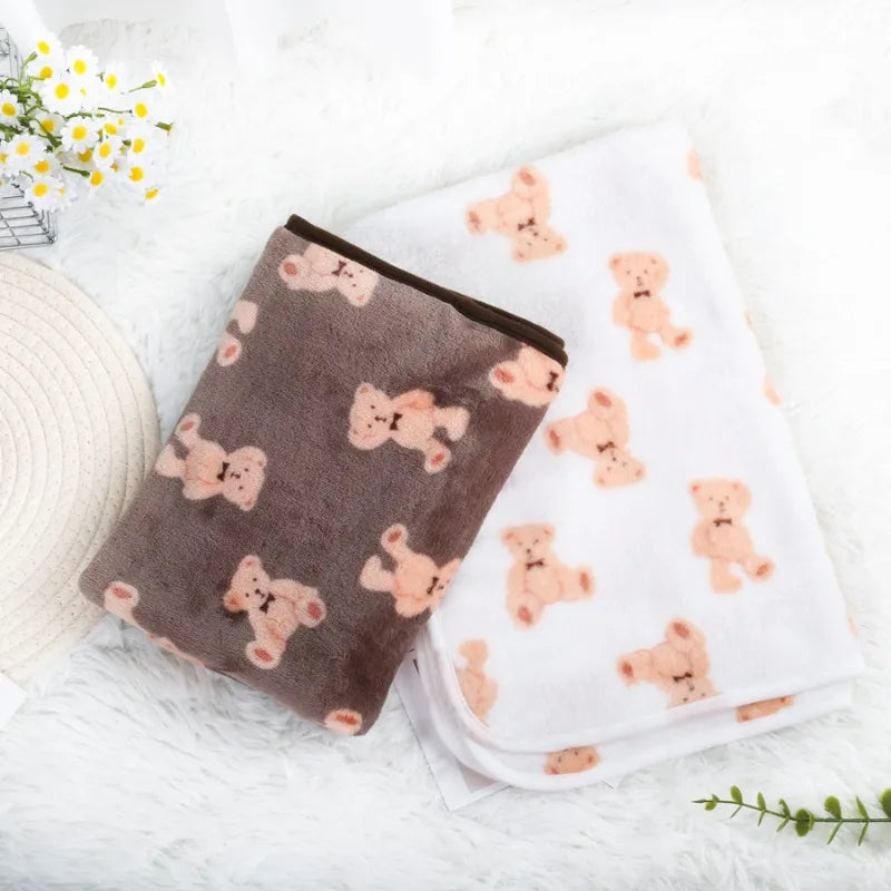 Manta Suave y Cálida para Mascotas con Estampado de Huellas