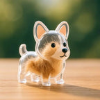 Llavero Transparente para Guardar Pelo de Mascota con Diseño de Perrito