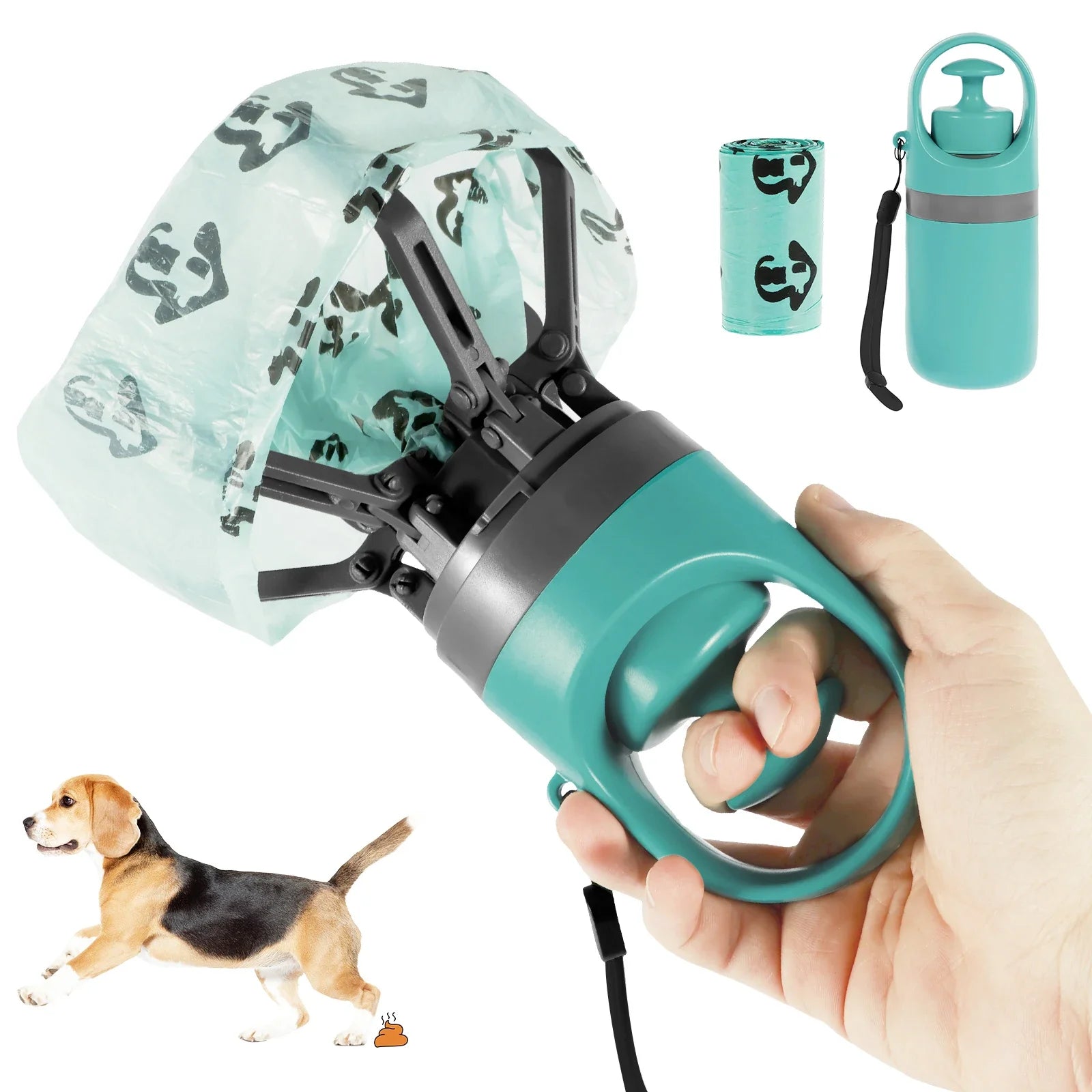 Recogedor Portátil de Excrementos para Mascotas con Bolsa Integrada