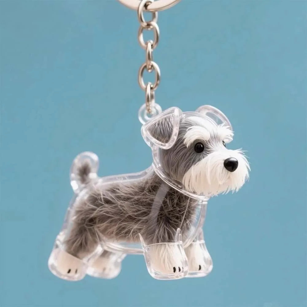 Llavero Transparente para Guardar Pelo de Mascota con Diseño de Perrito