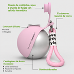Botella de Agua Portátil 2 en 1 para Perros con Diseño Antifugas